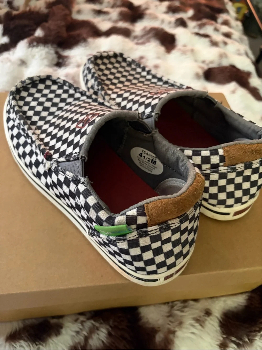 Ariat Kids Checkerboard Slip-On Shoes - Black & White